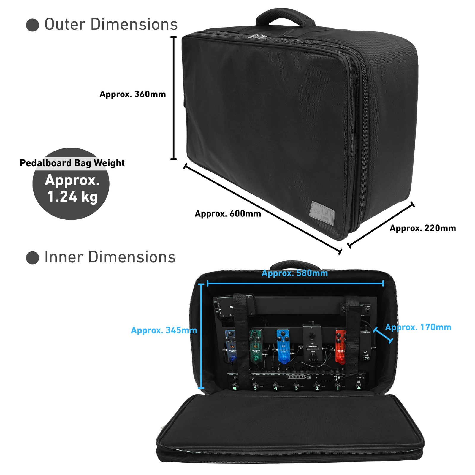 One Control Light Weight Pedal Board