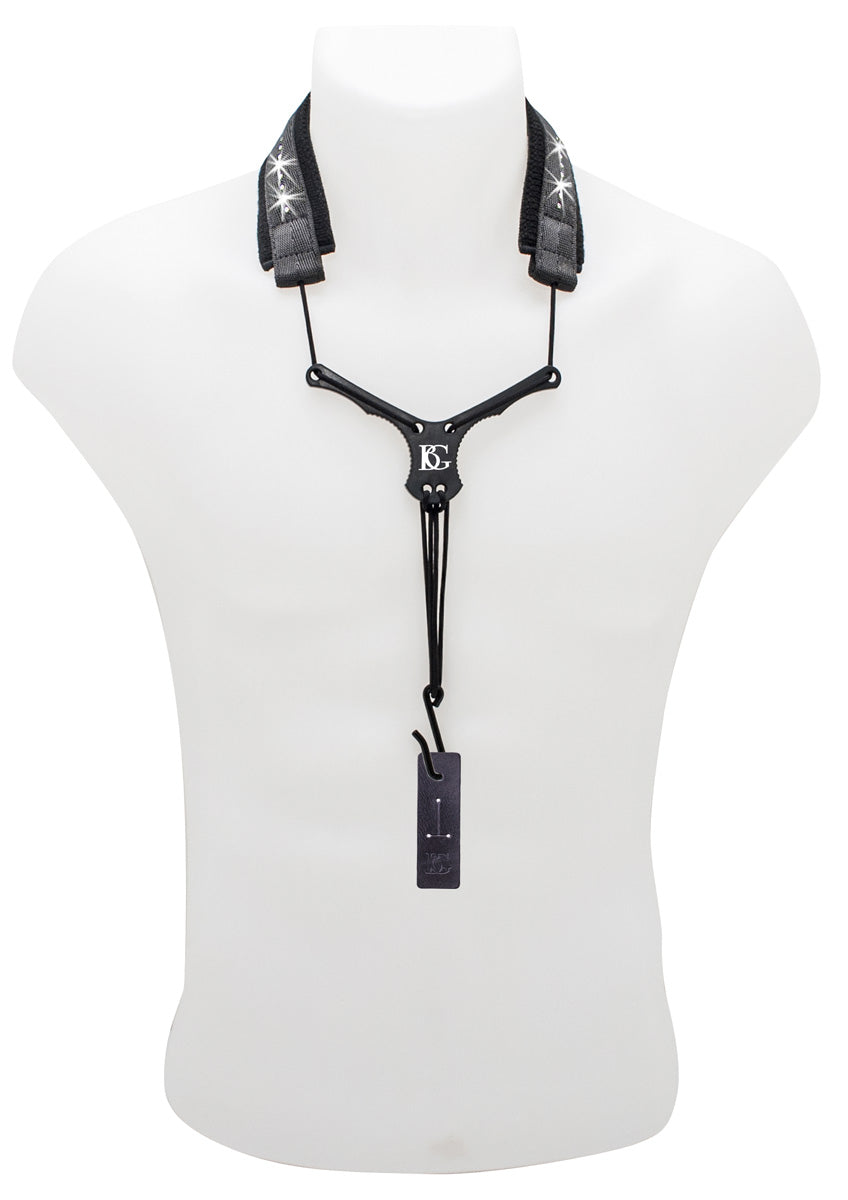 BG Bb Clarinet "GLAM" W/ SWAROVSKI elements "ZEN" Nylon Neck Strap w/ ABS Extender, 2 LP Connectors