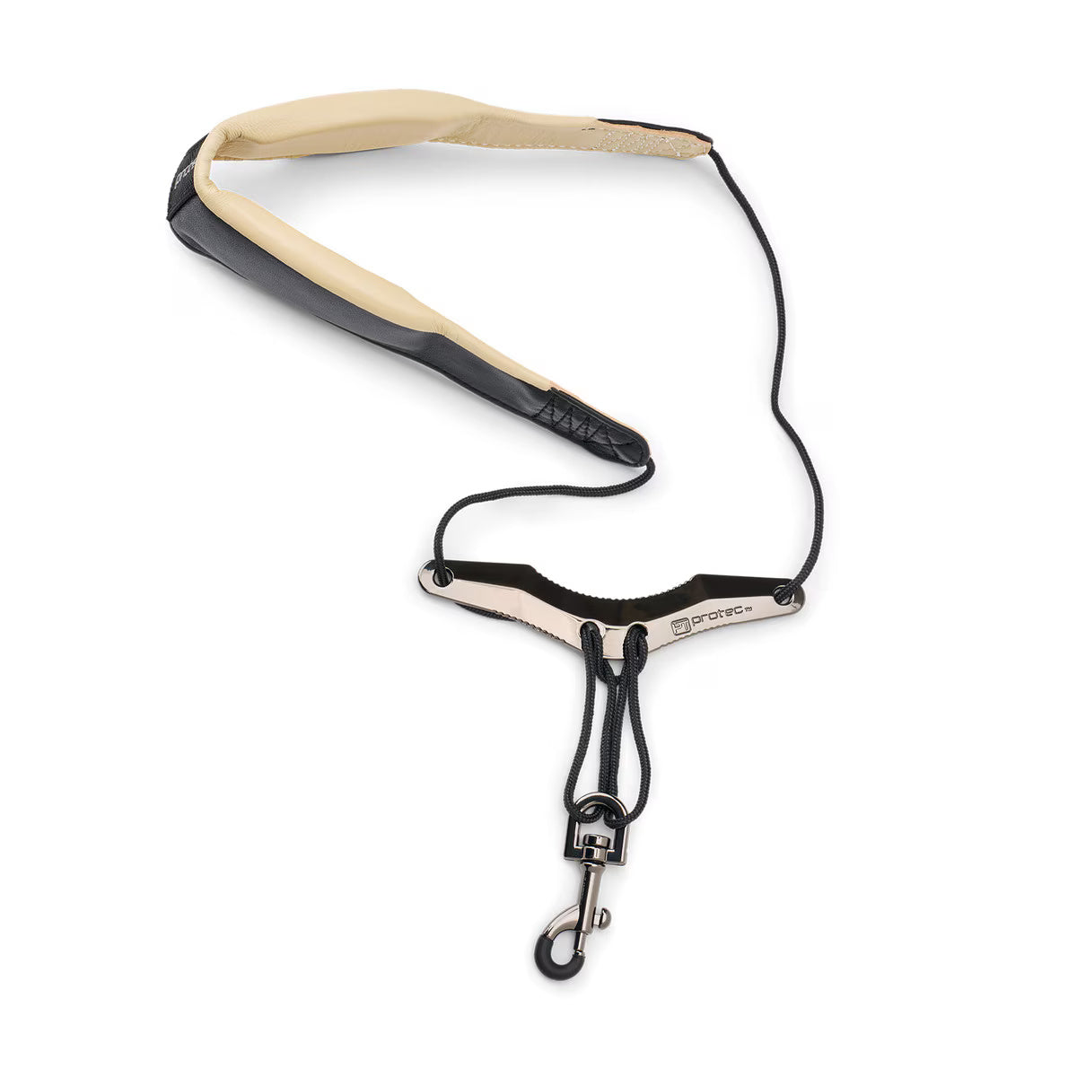 PROTEC Sax Leather Neck Strap 22" Regular with Comfort Bar and Metal Snap