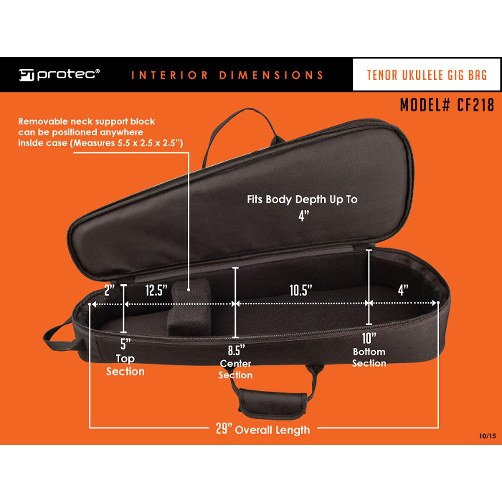 PROTEC Tenor Ukulele Gig Bag - Gold Series