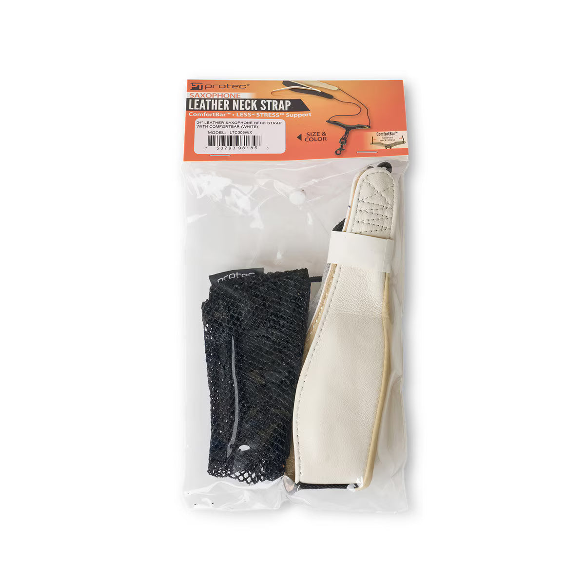 PROTEC Sax Leather Neck Strap 24" Tall with Comfort Bar and Metal Snap