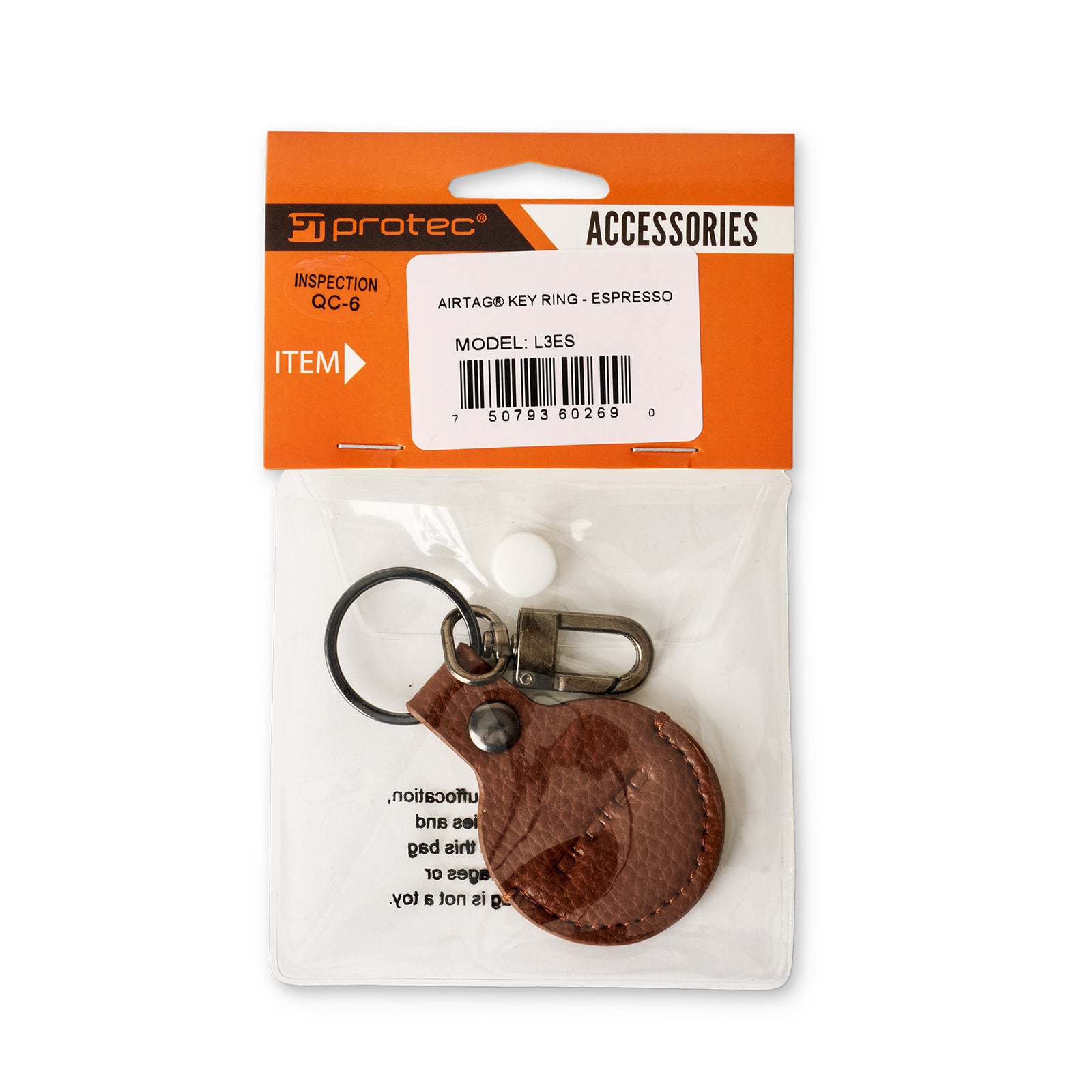 PROTEC Airtag Leather Keychain
