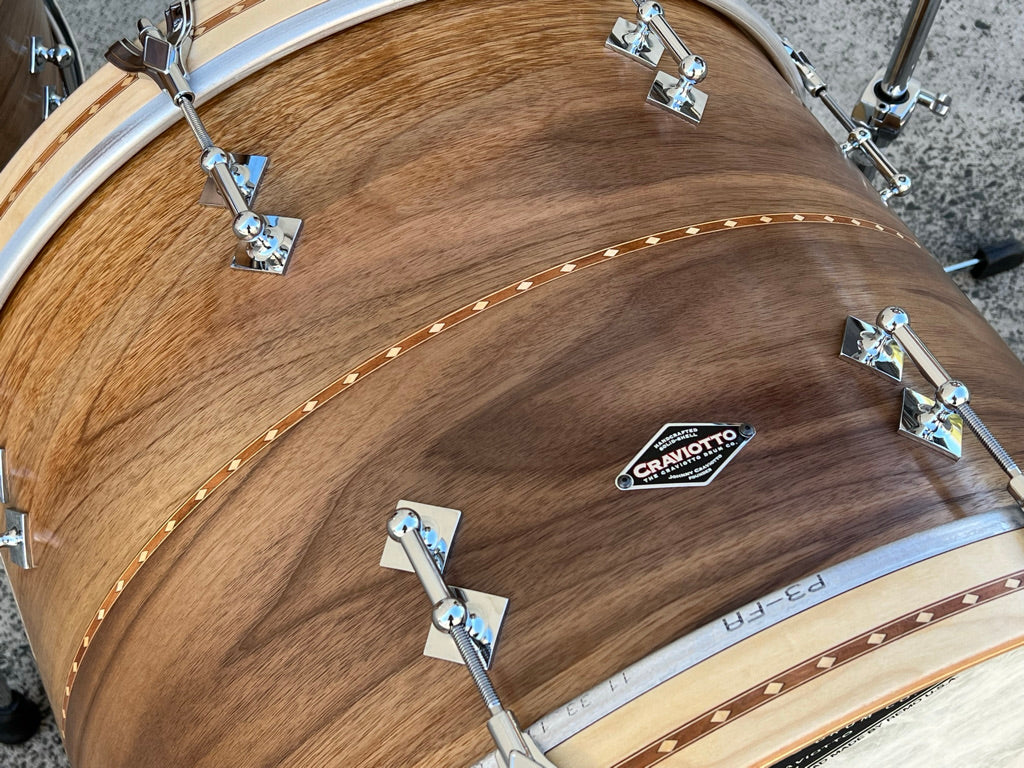 CRAVIOTTO Custom Shop Walnut Kit 20x14, 12x08, 14x14 w/ Cherry Inlay & 45' Edges