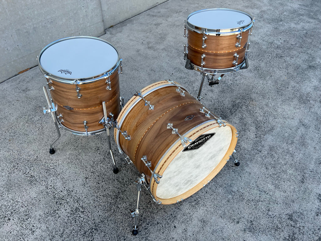 CRAVIOTTO Custom Shop Walnut Kit 20x14, 12x08, 14x14 w/ Cherry Inlay & 45' Edges