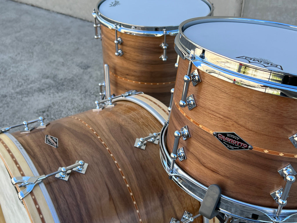 CRAVIOTTO Custom Shop Walnut Kit 20x14, 12x08, 14x14 w/ Cherry Inlay &amp; 45' Edges