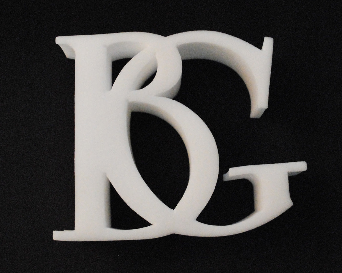 BG Logo 3D White Foam 12x12x3cm