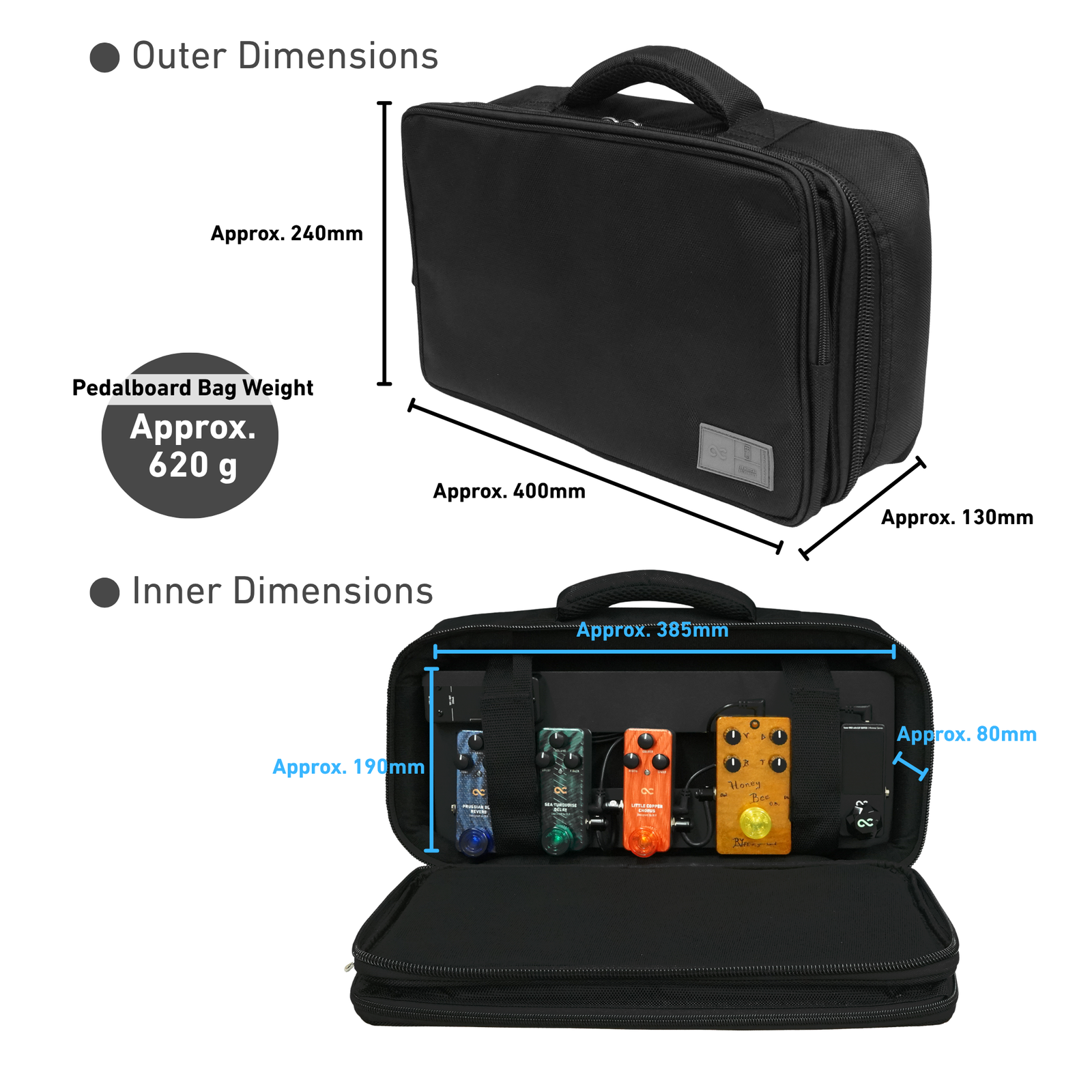 One Control Light Weight Pedal Board