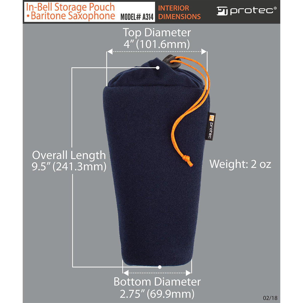 PROTEC Saxophone In-Bell Neck & Mouthpiece Storage Pouch