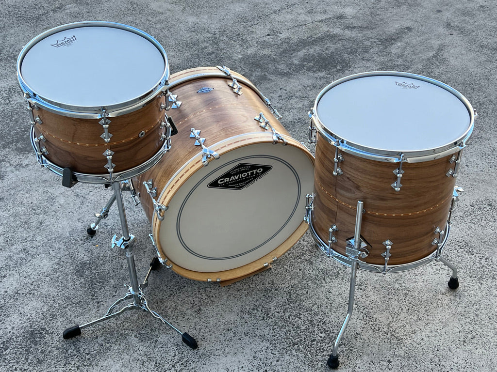 CRAVIOTTO Custom Shop Walnut Kit 20x14, 12x08, 14x14 w/ Cherry Inlay & 45' Edges