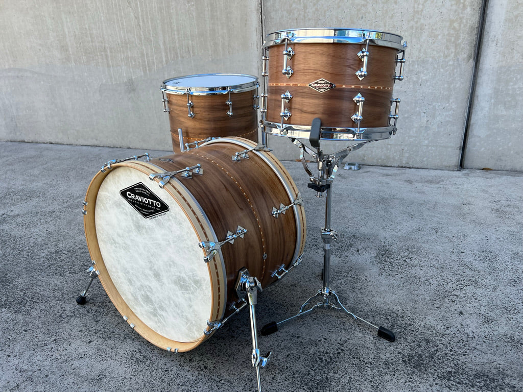 CRAVIOTTO Custom Shop Walnut Kit 20x14, 12x08, 14x14 w/ Cherry Inlay & 45' Edges