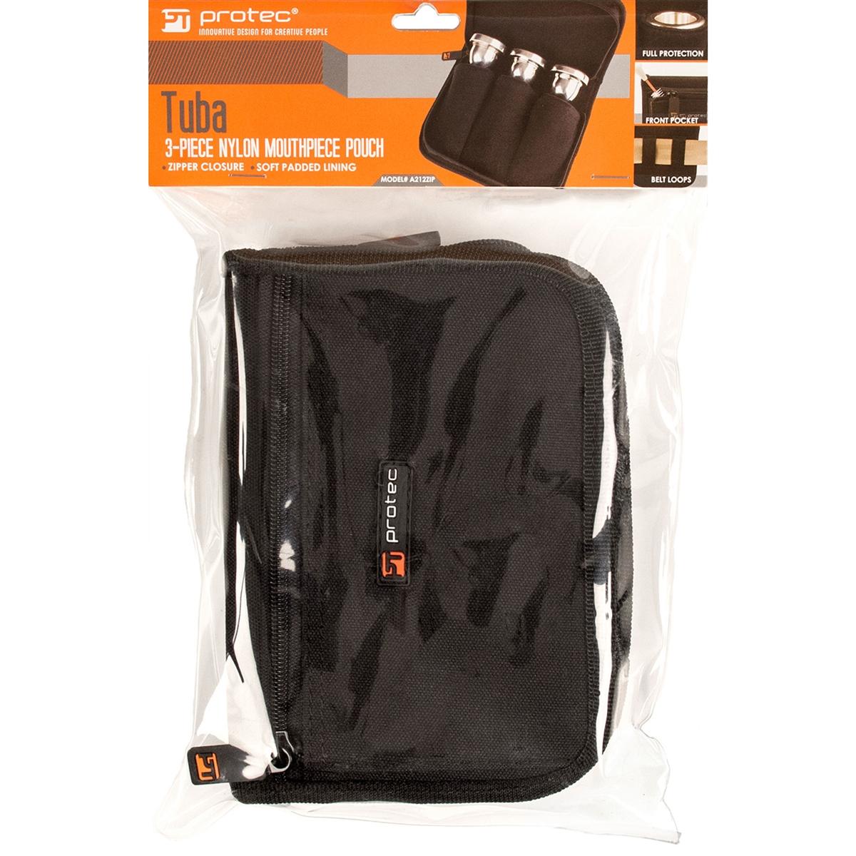 PROTEC Tuba 3pc Mouthpiece Pouch w/ Zipper Closure