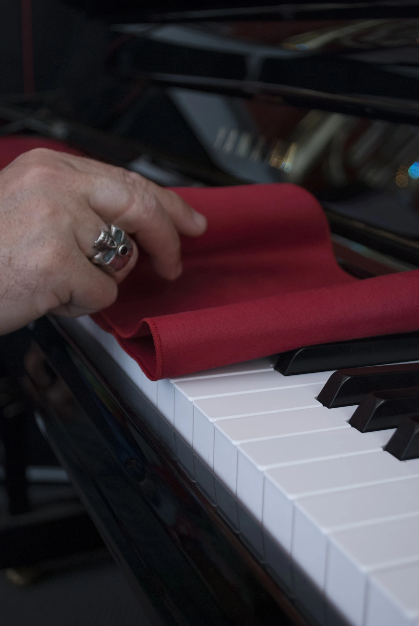 BG Piano + Keyboard Cover, 88 Keys, Red Microfibre