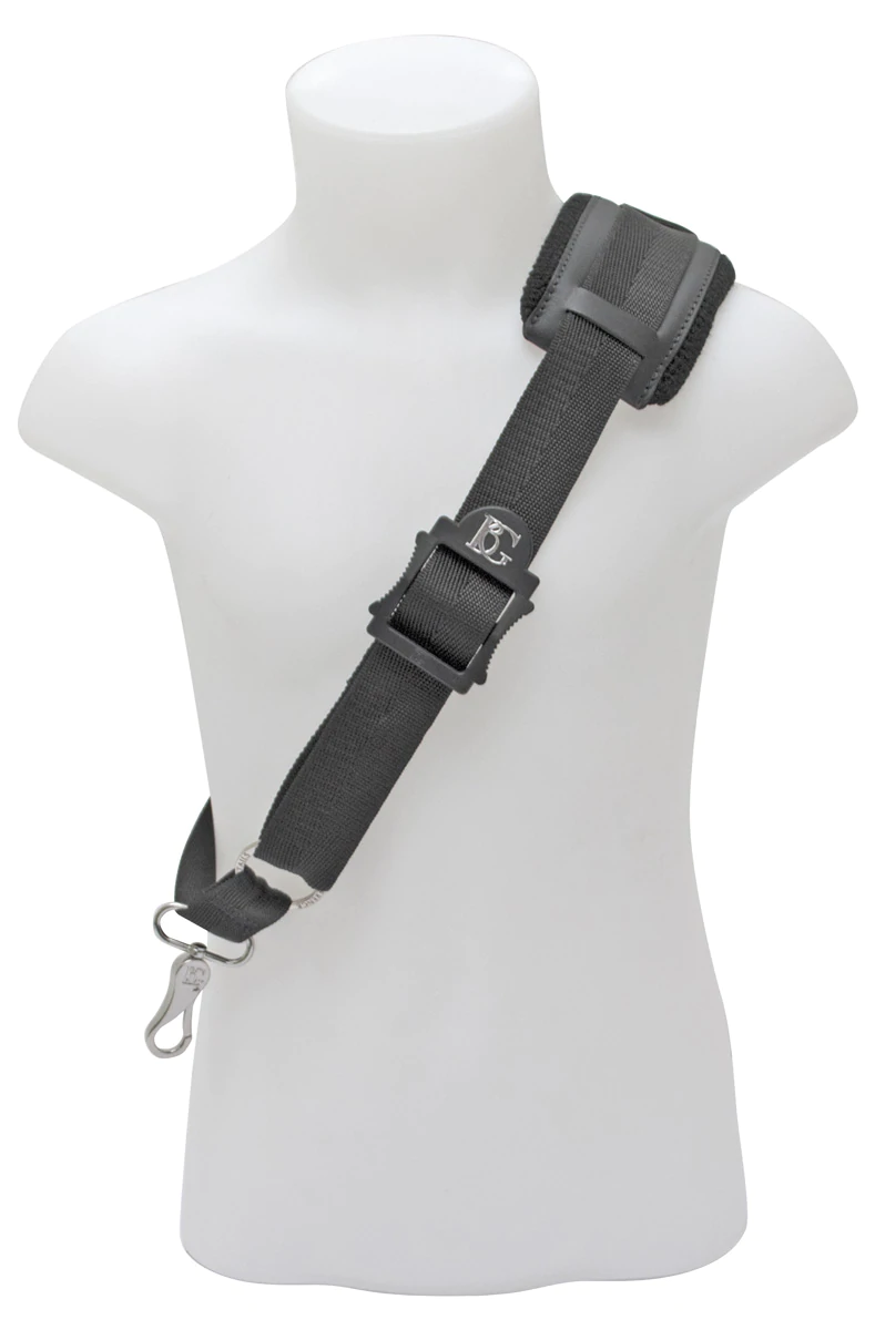 BG Fagottino Shoulder Strap, Small, Leather with Cotton Padding, Metal Hook