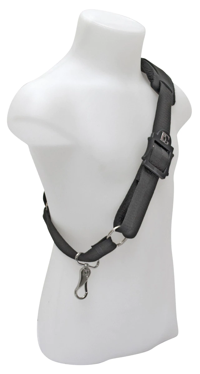 BG Fagottino Shoulder Strap, Small, Leather with Cotton Padding, Metal Hook