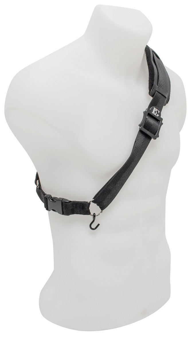 BG Bassoon Shoulder & Seat Strap "2 in 1", Leather with Cotton Padding, Metal Hook