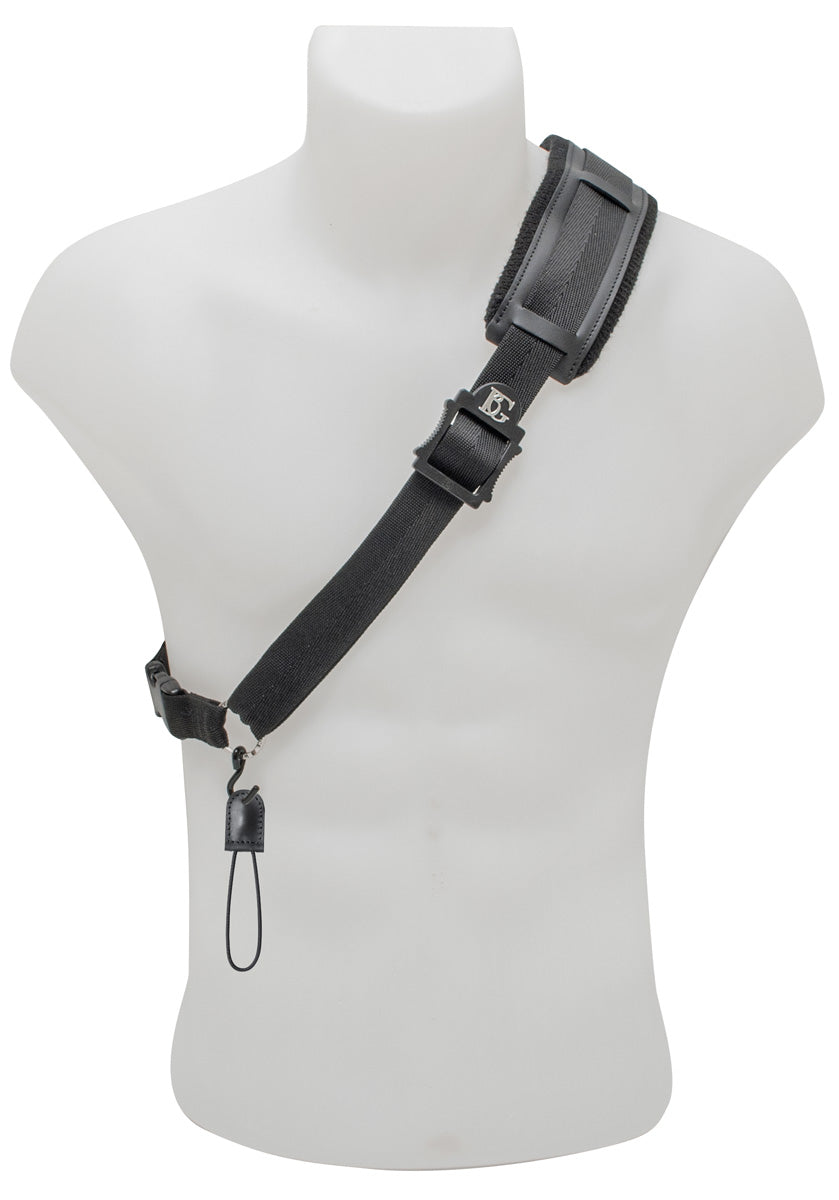 BG Bassoon Shoulder & Seat Strap "2 in 1", Leather with Cotton Padding, Metal Hook