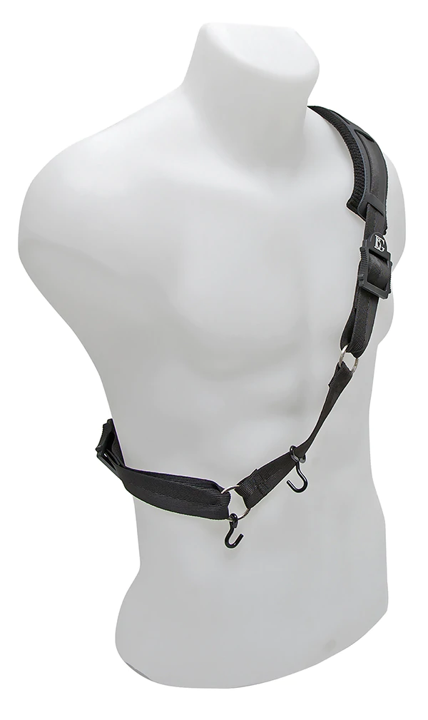 BG Bassoon Shoulder Strap, Leather with Cotton Padding, 2 Metal Hooks