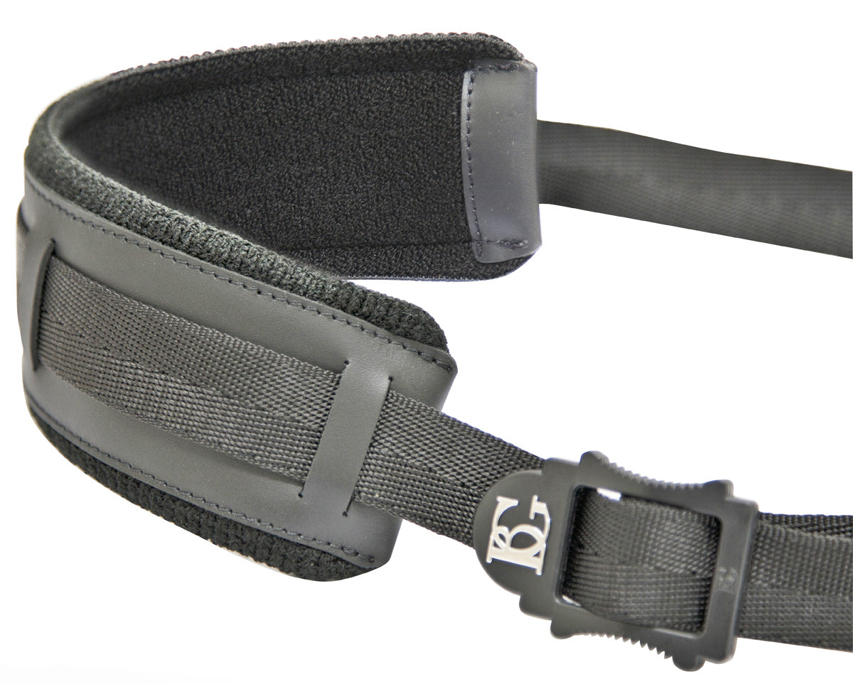 BG Bassoon Shoulder Strap, Leather with Cotton Padding, 2 Metal Hooks