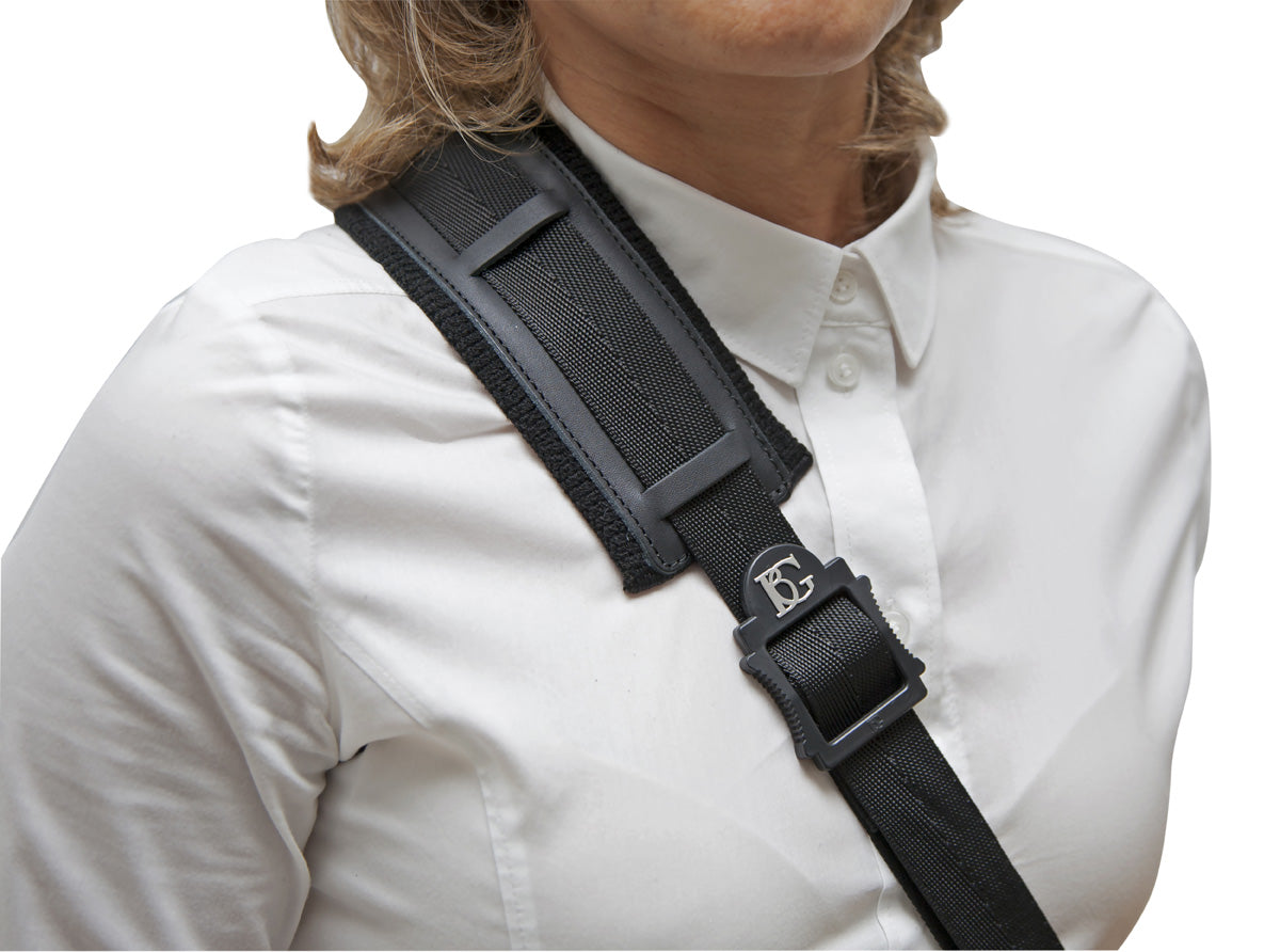 BG Bassoon Shoulder Strap, Leather with Cotton Padding, 2 Metal Hooks