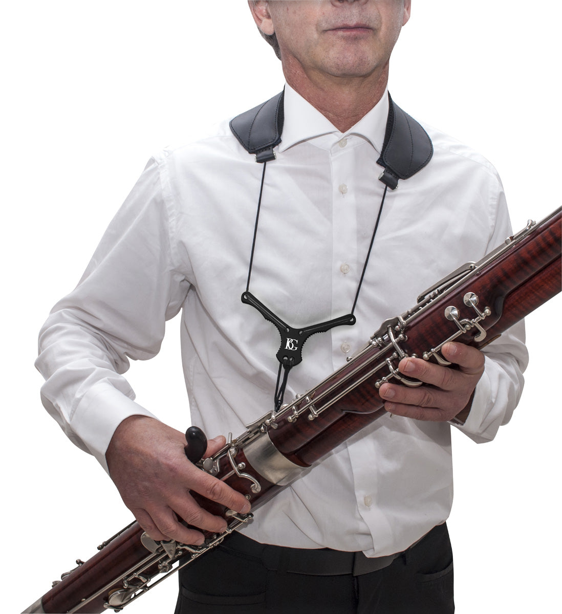 BG Bassoon &quot;ZEN&quot; Yoke Neck Strap w/ Metal Extender, Cotton Padding, Metal Hook + Loop Attachment