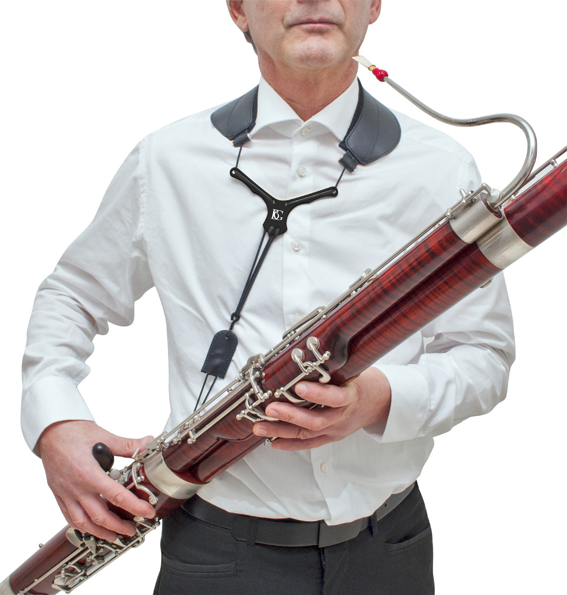 BG Bassoon "ZEN" Yoke Neck Strap w/ Metal Extender, Cotton Padding, Metal Hook + Loop Attachment