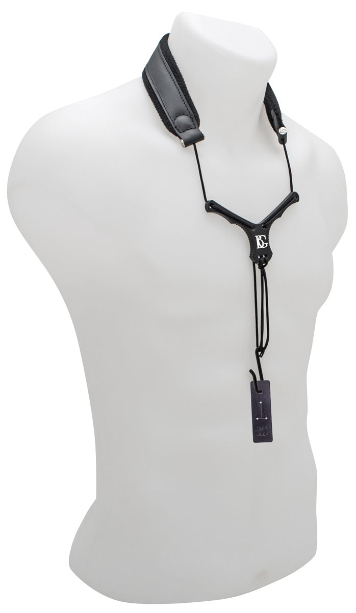 BG Bb Clarinet "ZEN" Leather Neck Strap w/ ABS Extender, 2 LP Connectors