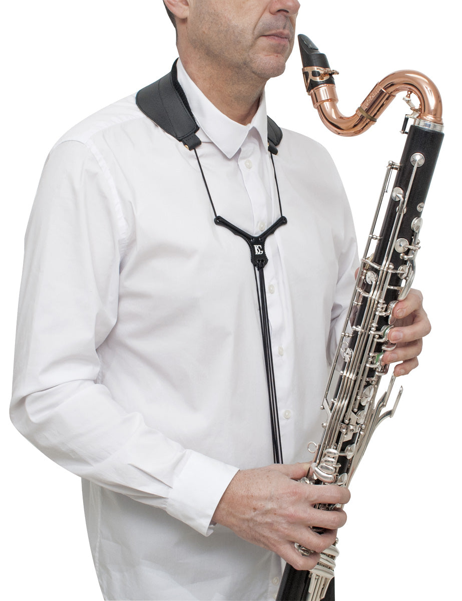 BG Bass Clarinet "ZEN" Yoke Neck Strap w/ Metal Extender, Cotton Padding, Metal Snap Hook + Loop Attachment