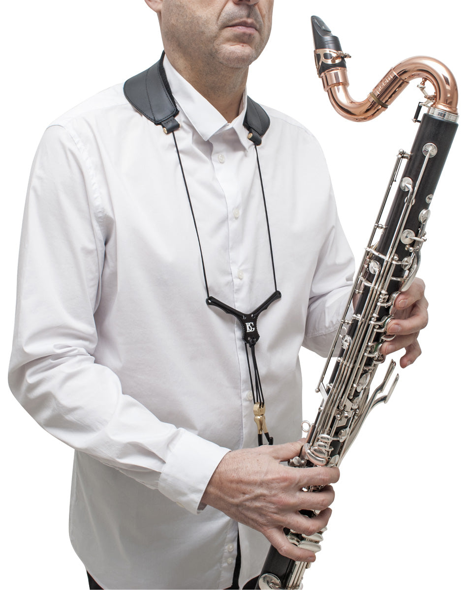 BG Bass Clarinet "ZEN" Yoke Neck Strap w/ Metal Extender, Cotton Padding, Metal Snap Hook + Loop Attachment