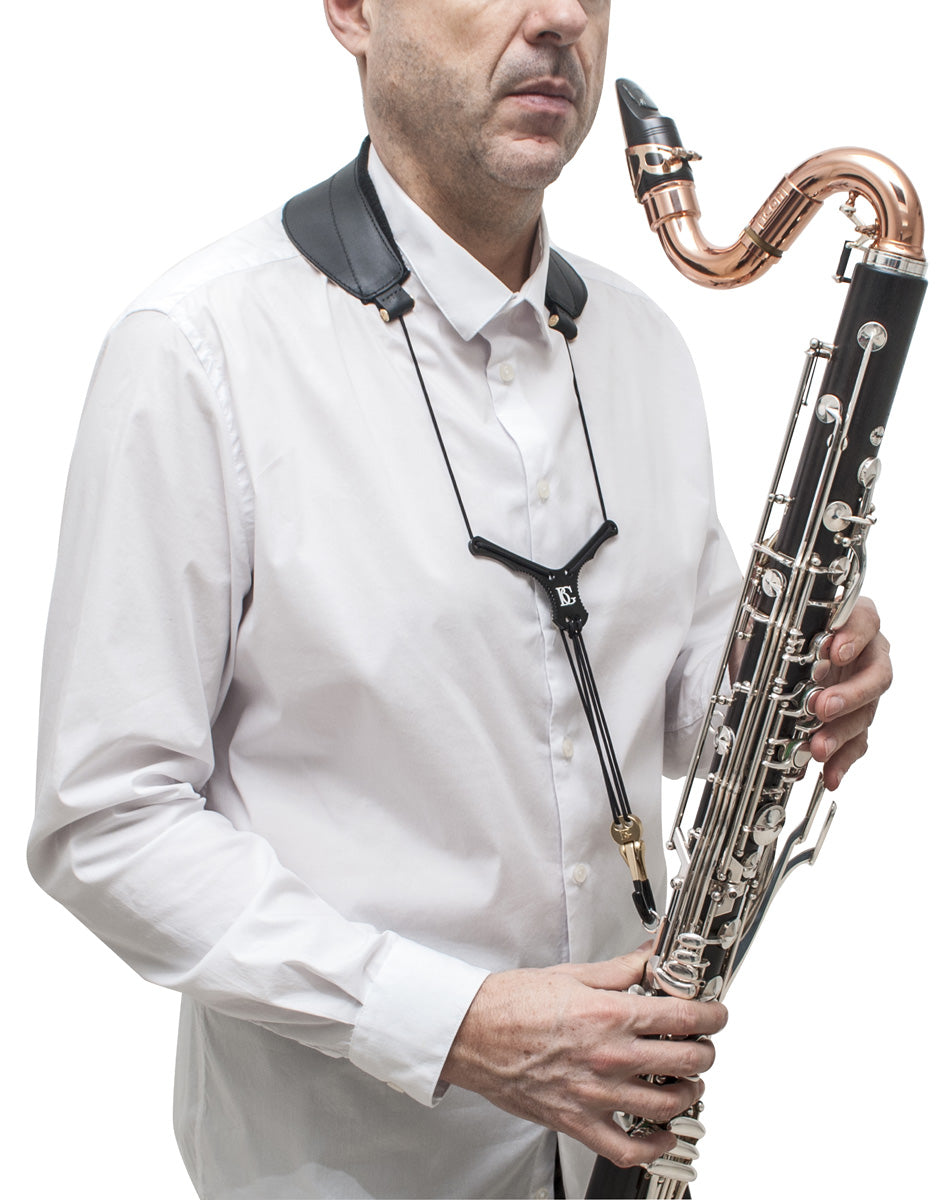 BG Bass Clarinet "ZEN" Yoke Neck Strap w/ Metal Extender, Cotton Padding, Metal Snap Hook + Loop Attachment