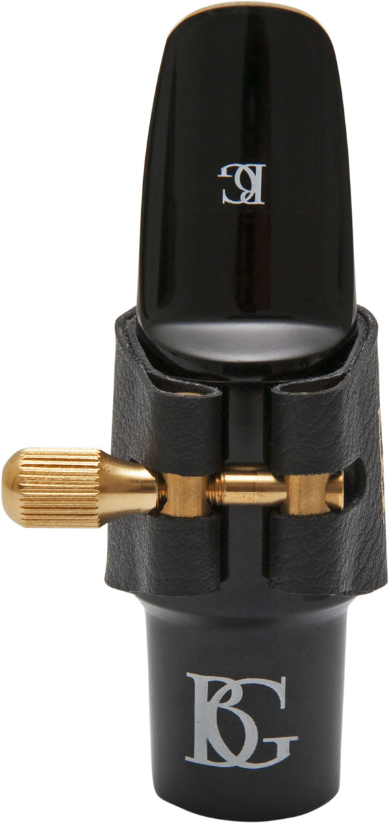 BG Ligature & Cap Alto Sax, Super Revelation, Gold Plated Support, Green Sling