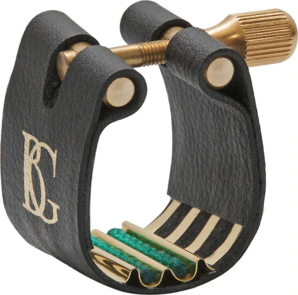 BG Ligature & Cap Tenor Sax, Super Revelation, Gold Plated Support, Green Sling