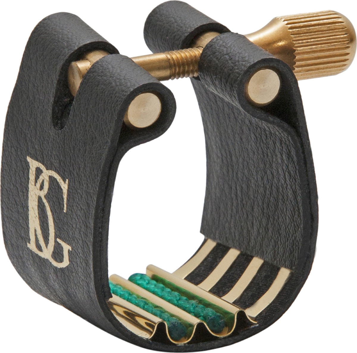 BG Ligature &amp; Cap Tenor Sax, Super Revelation, Gold Plated Support, Green Sling