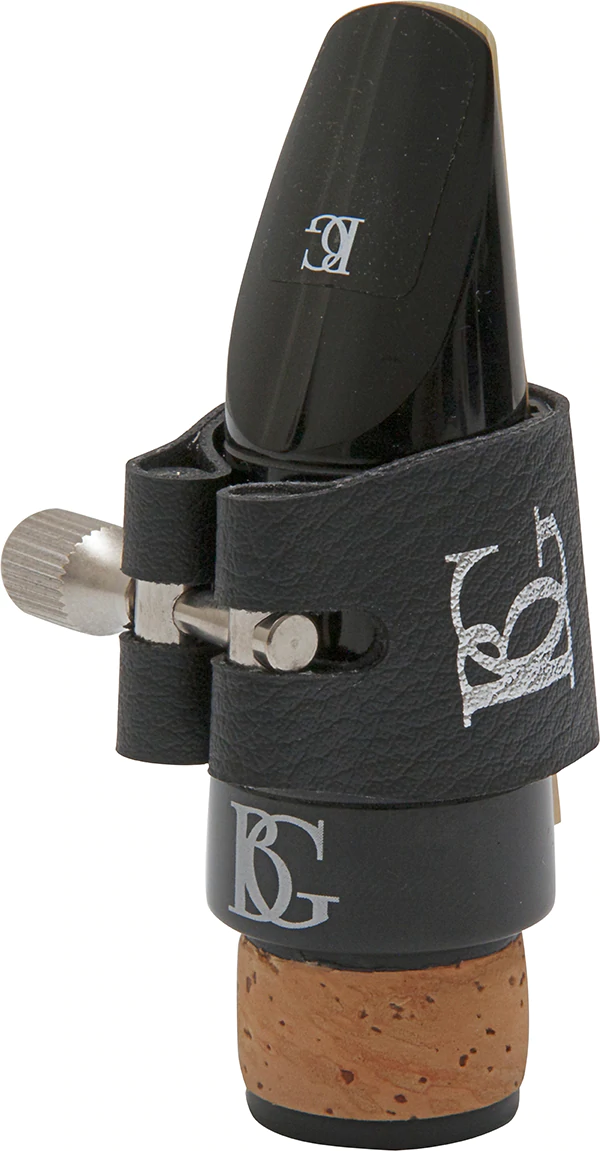 BG Ligature & Cap Bb Clarinet, Revelation Silver, Silver Plated Support, Red Sling