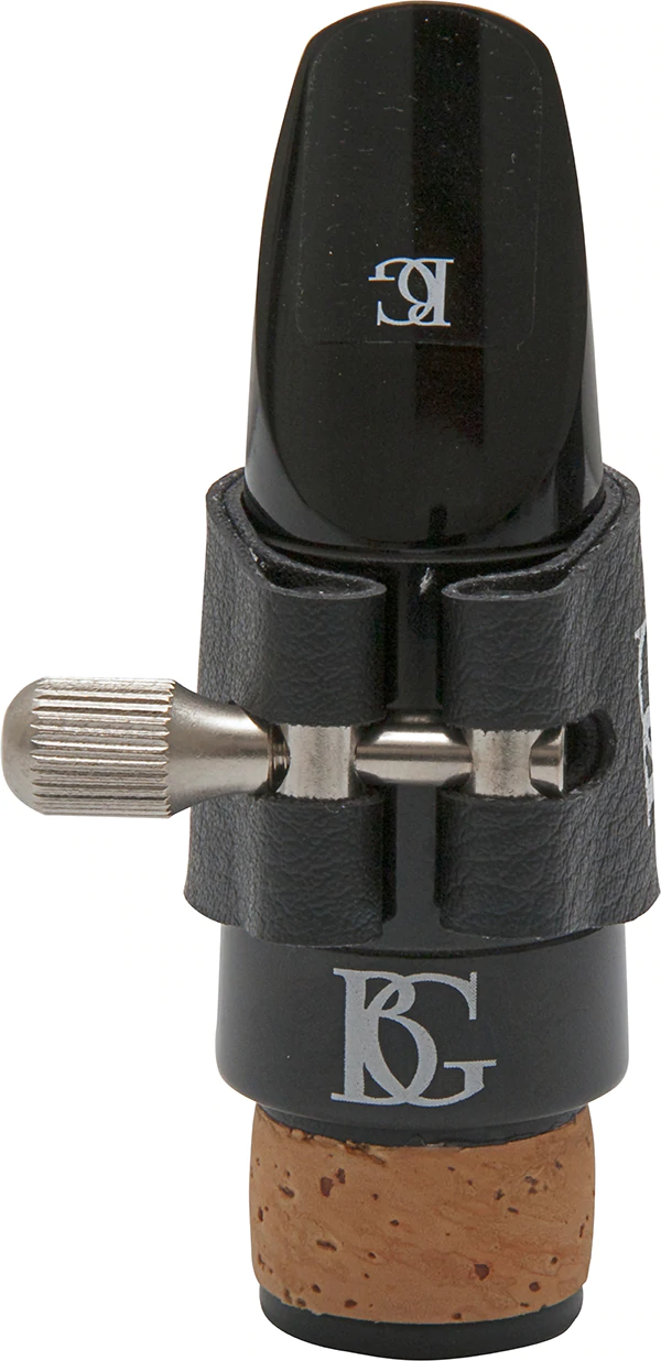 BG Ligature & Cap Bb Clarinet, Revelation Silver, Silver Plated Support, Red Sling