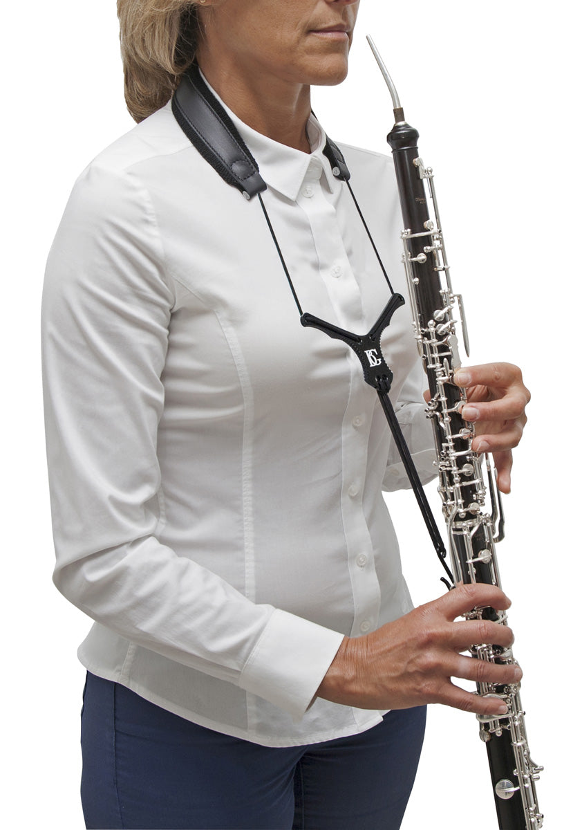 BG English Horn "ZEN" Leather Neck Strap w/ ABS Extender, 2 LP Connectors