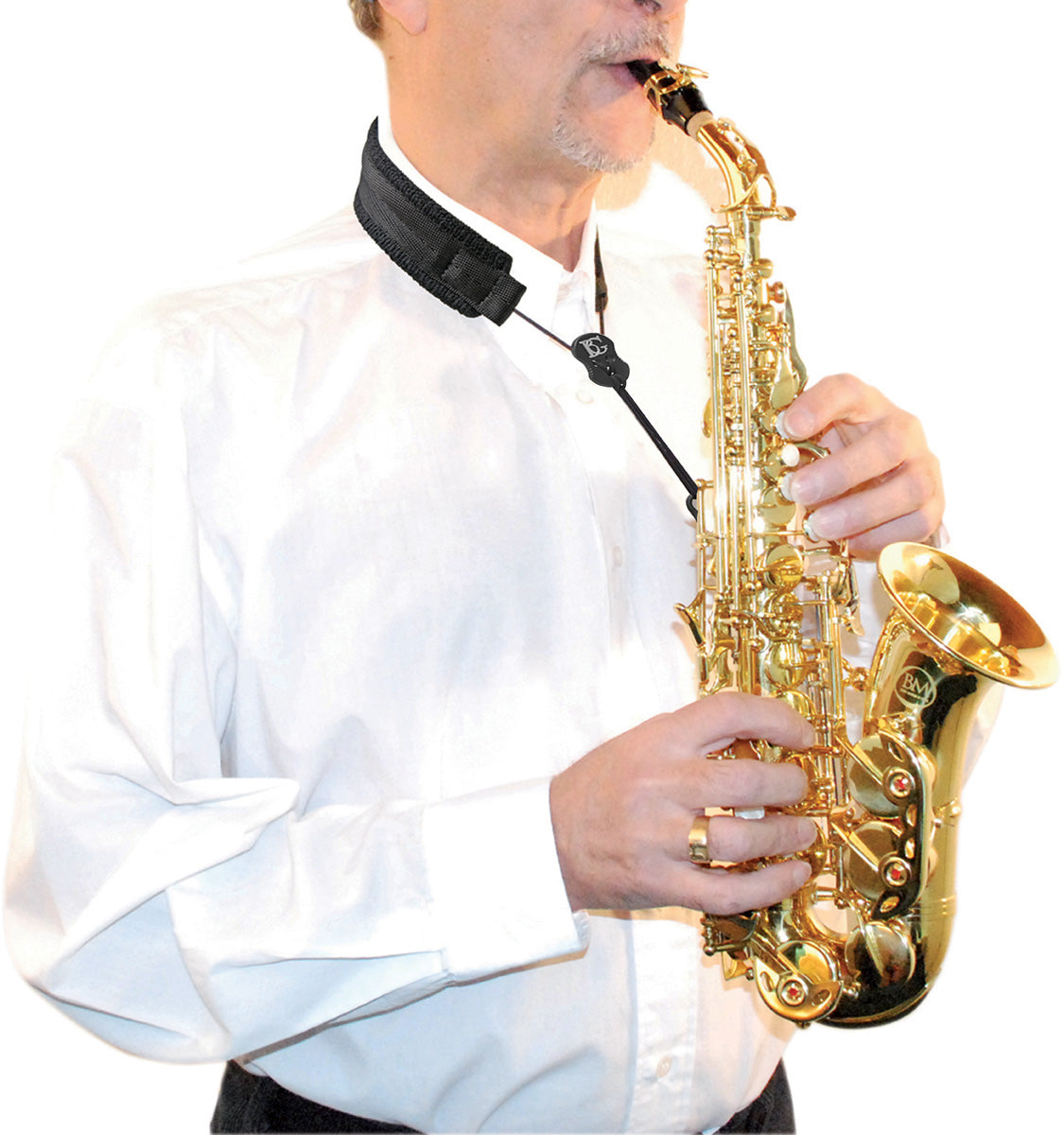 BG Sax Curved Soprano: Nylon Neck Strap, Cotton Padding, Snap Hook