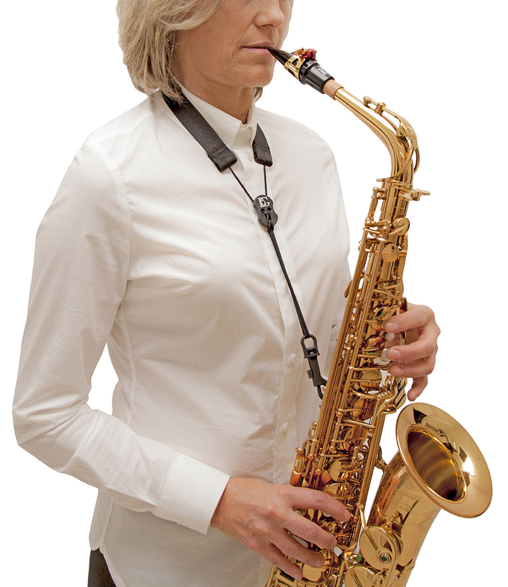 BG Sax S + A + T: Flex Neck Strap, Snap Hook - Black