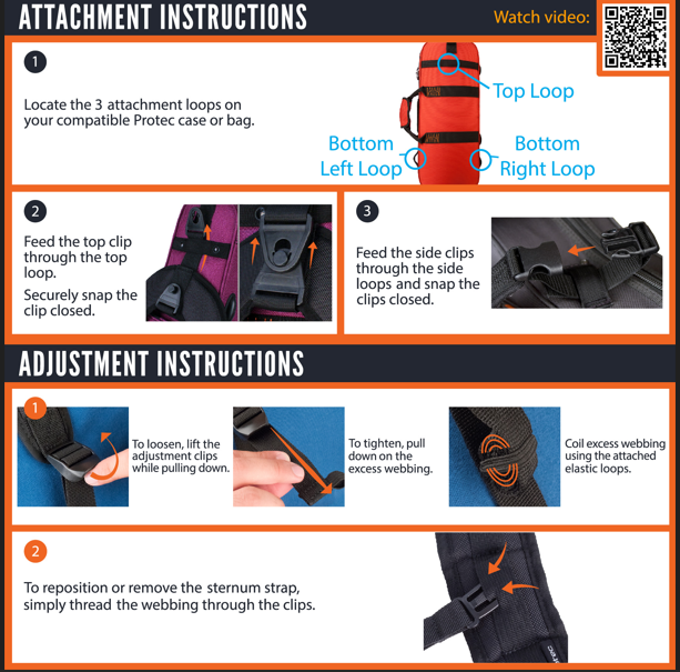 PROTEC Deluxe Padded Backpack Strap