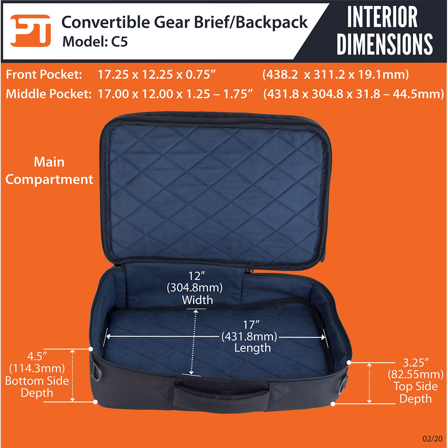 PROTEC Convertible Gear Brief / Backpack