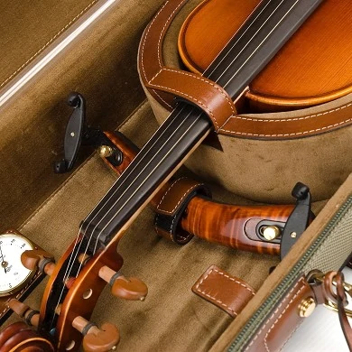 GL Violin Denim & Leather Pentagon - Brown Leather Trim