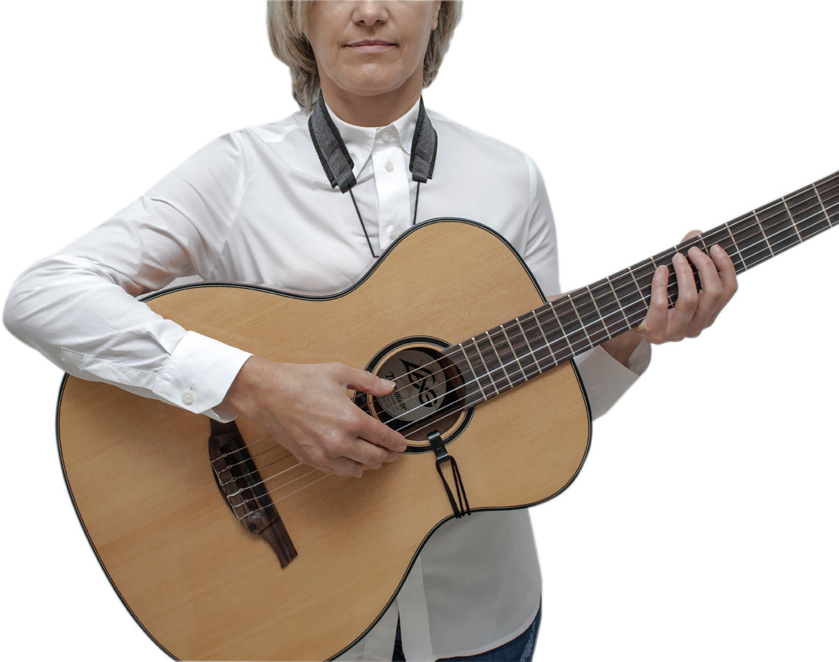 BG Classic Acoustic Guitar Comfort Neck Strap w/ Sling + Plastic Hook, Cotton Padded