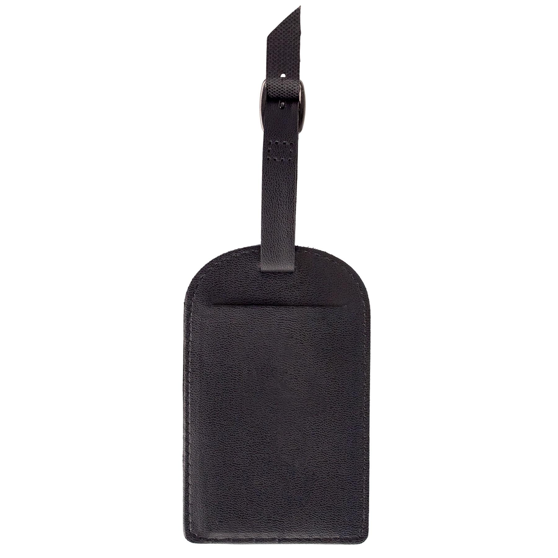 PROTEC Simulated Leather ID Luggage Tag - Black