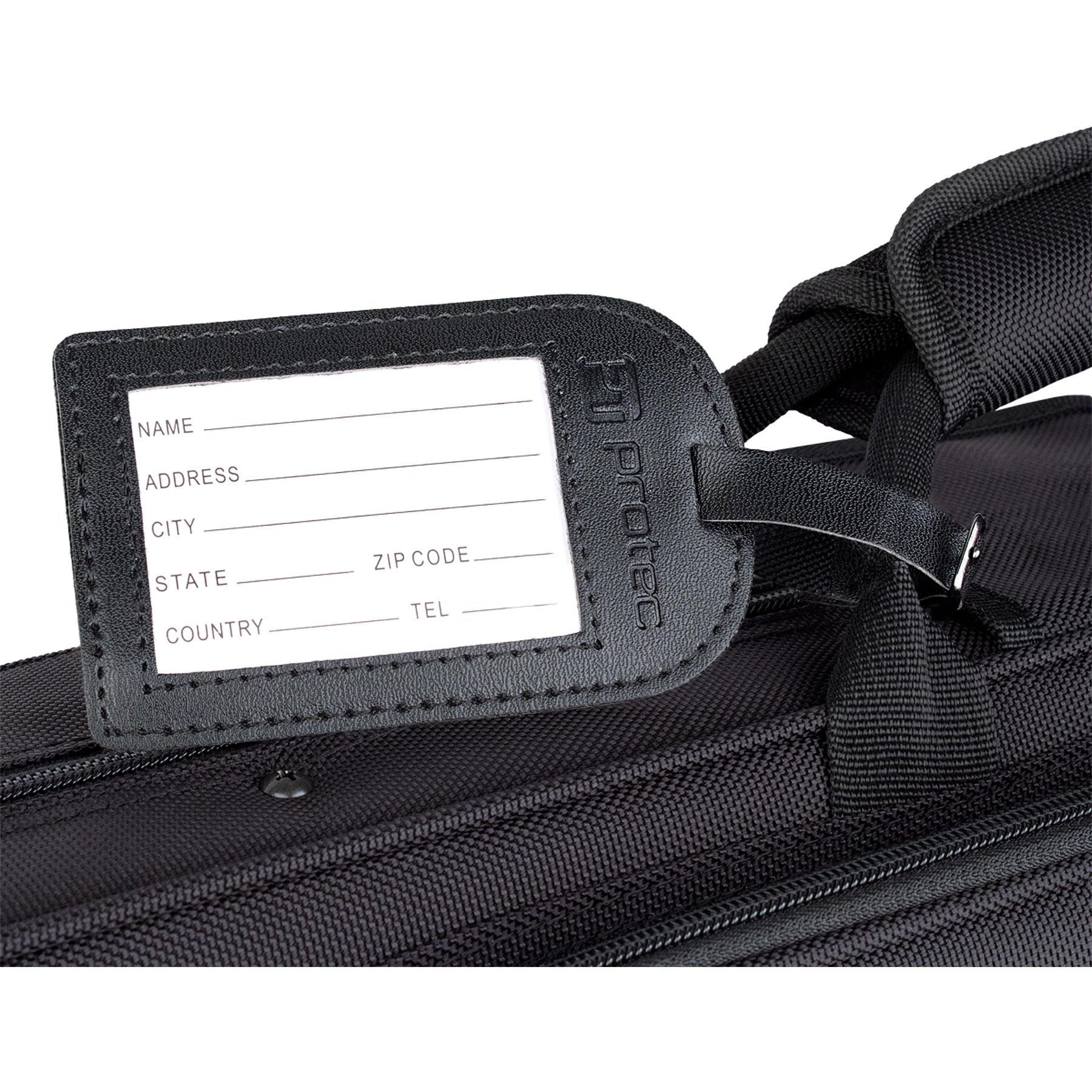 PROTEC Simulated Leather ID Luggage Tag - Black