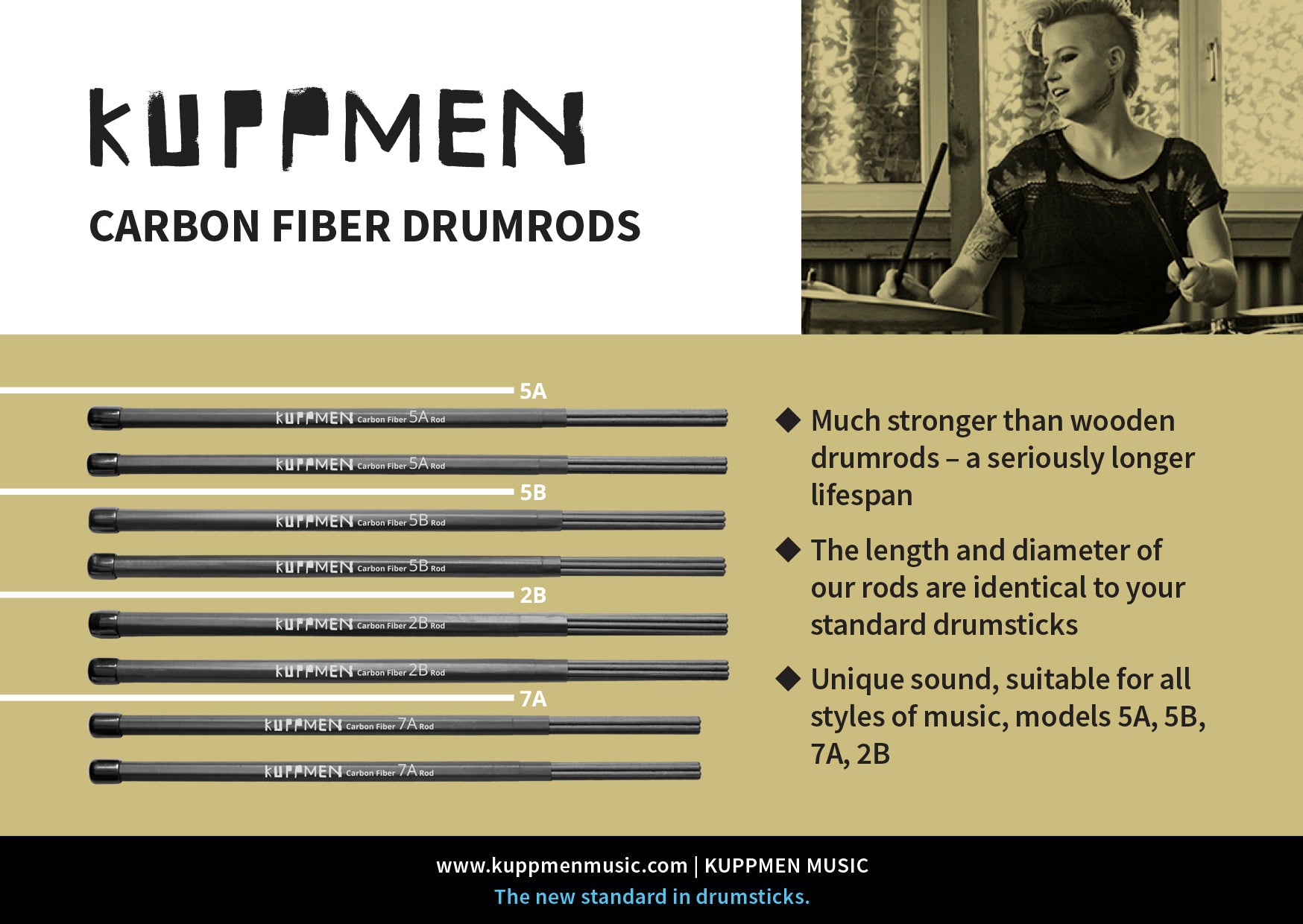 Kuppmen Carbon Fiber 7A Drumrods