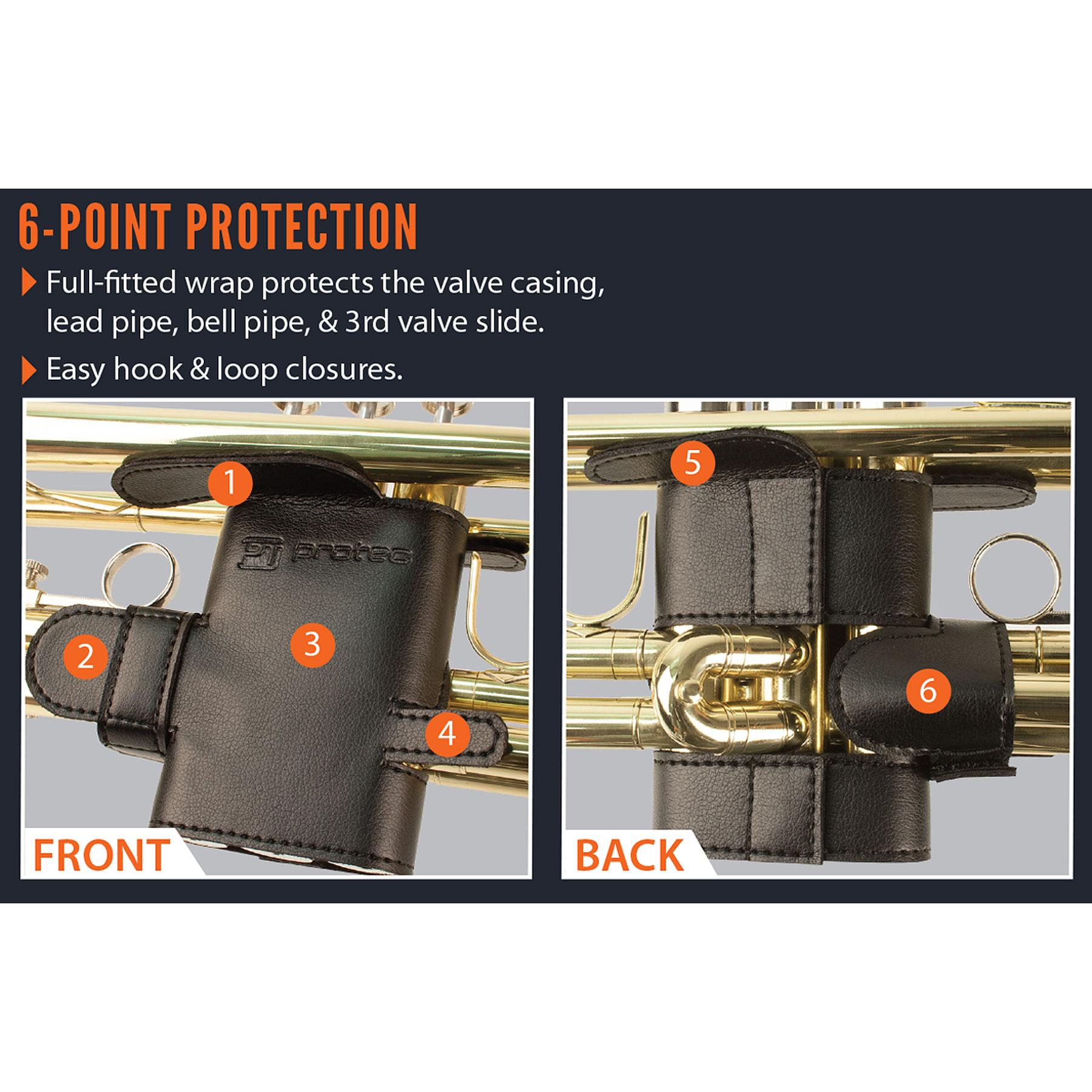 PROTEC Trumpet 6-Point Leather Valve Guard