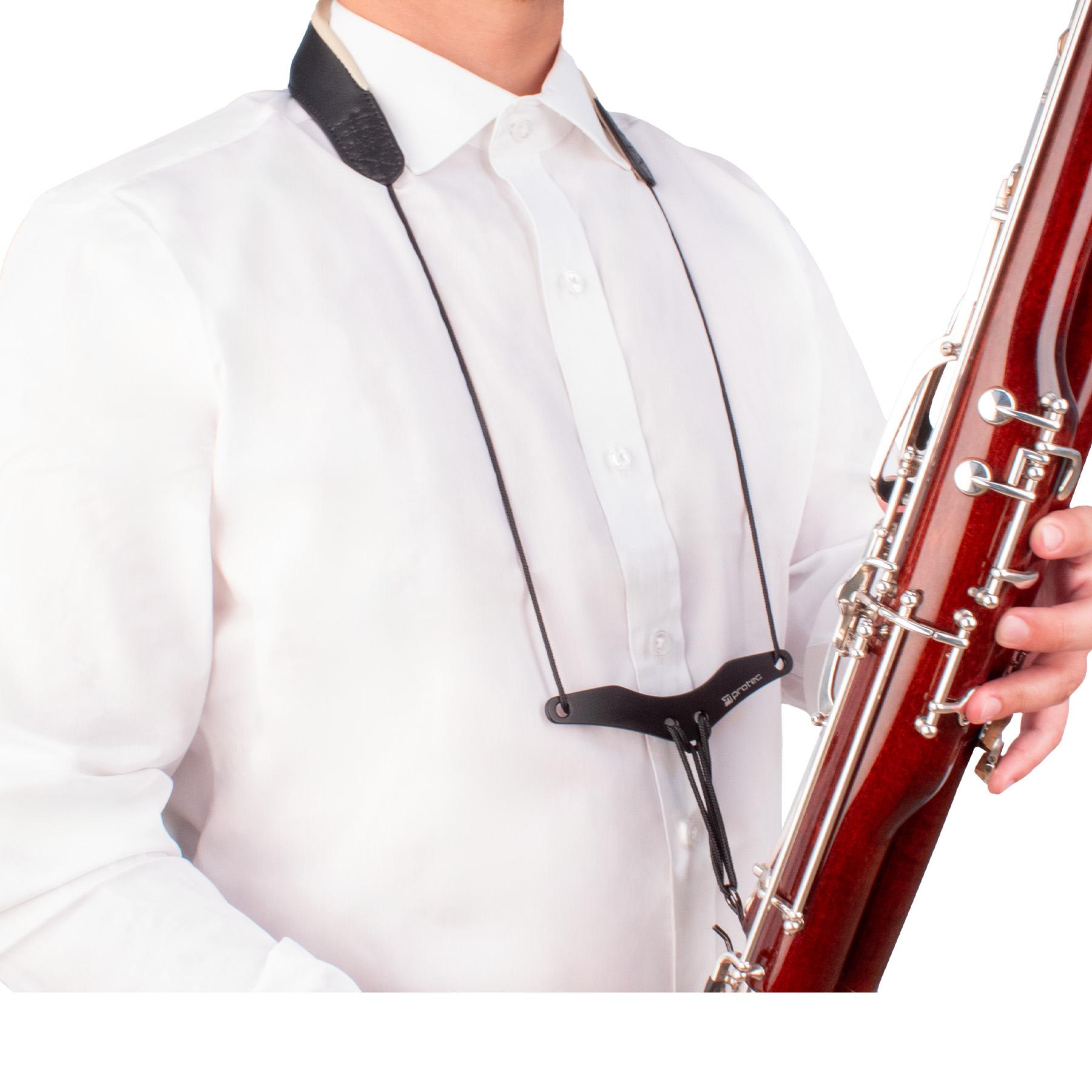 PROTEC Leather Bassoon 'Less-Stress' Neck Strap w/ Comfort Bar & Metal Hook