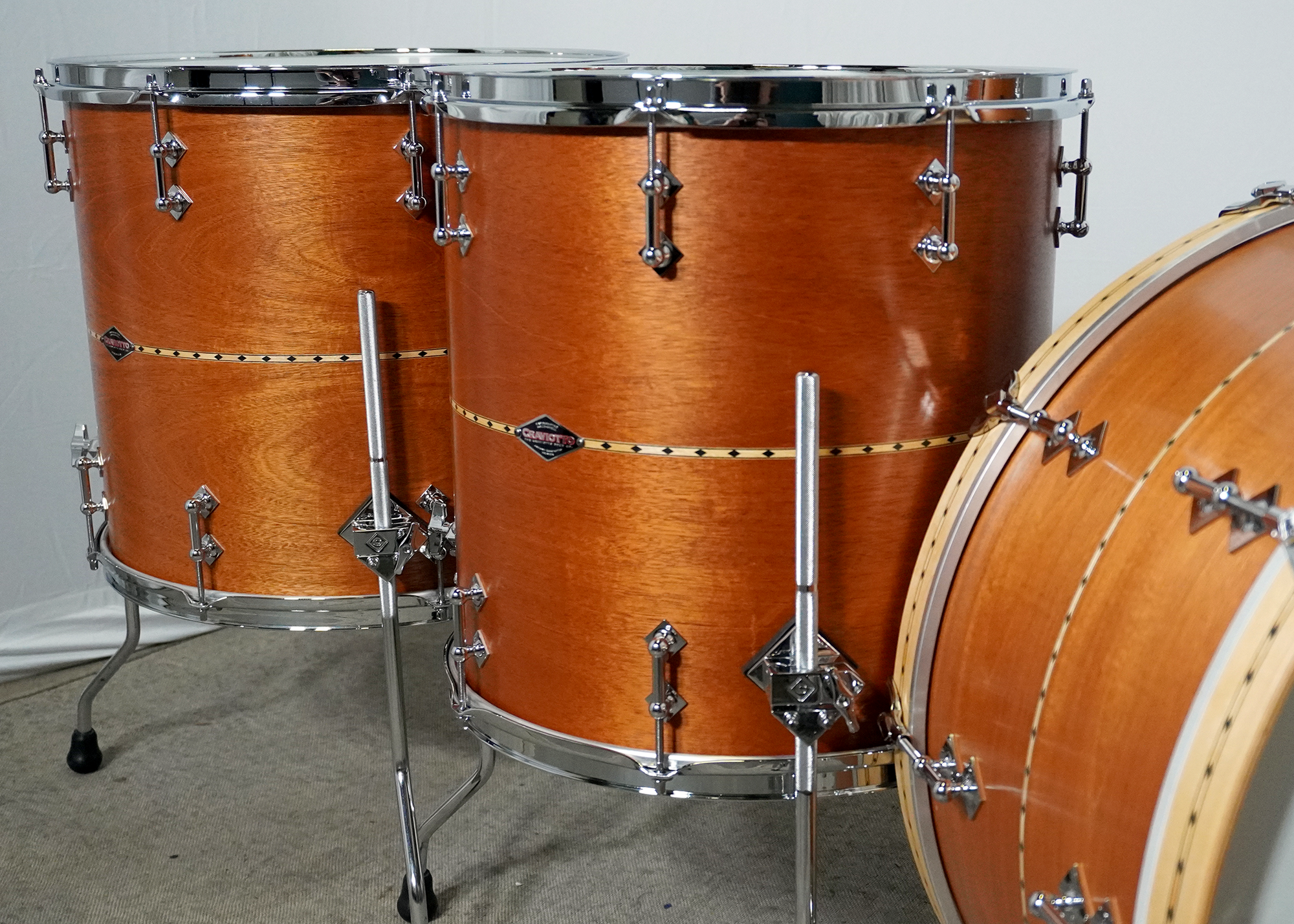 CRAVIOTTO Custom Shop Mahogany Kit 24x14, 13x9, 16x16, 18x16 w/ Maple Inlay & BB Edges (Ex-Artist Demo)