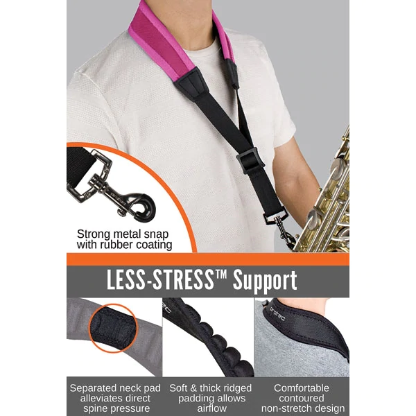 PROTEC Neoprene Sax "Less-Stress" Neck Strap w/ Metal Snap