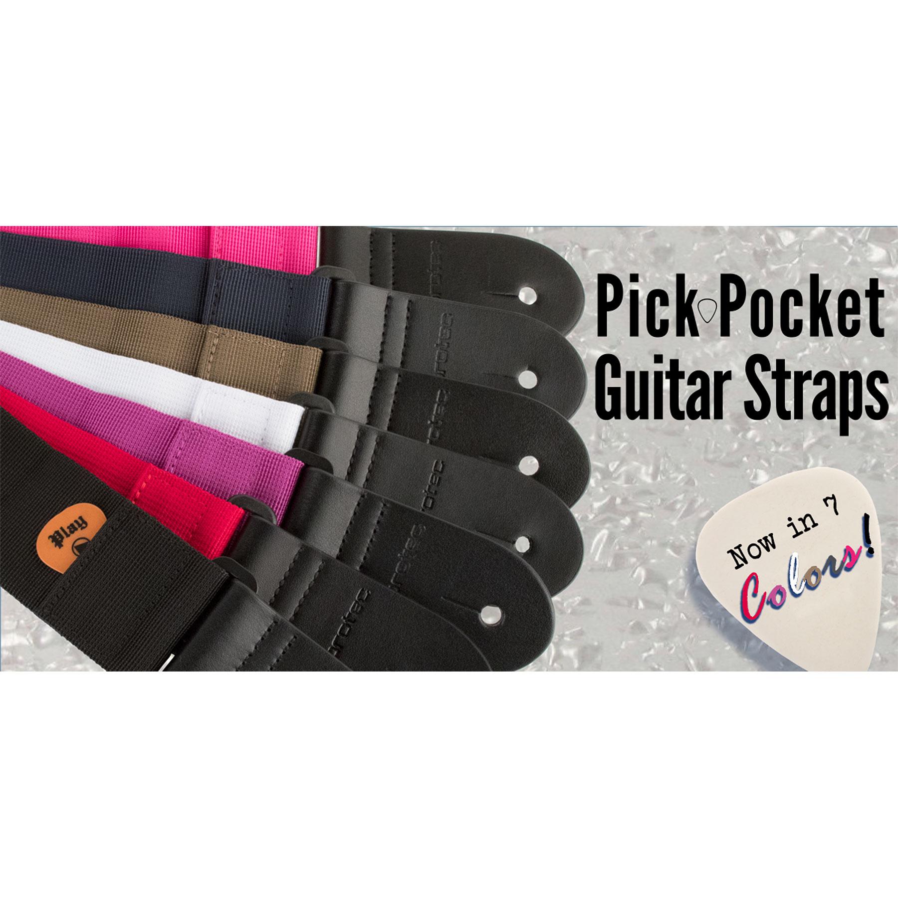 PROTEC Guitar Strap Nylon w/ Pick Pocket & Leather Ends