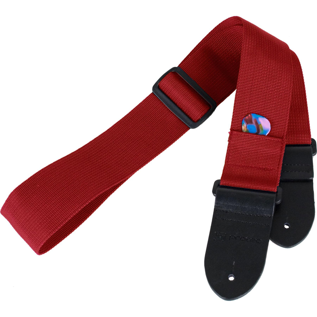 PROTEC Guitar Strap Nylon w/ Pick Pocket &amp; Leather Ends